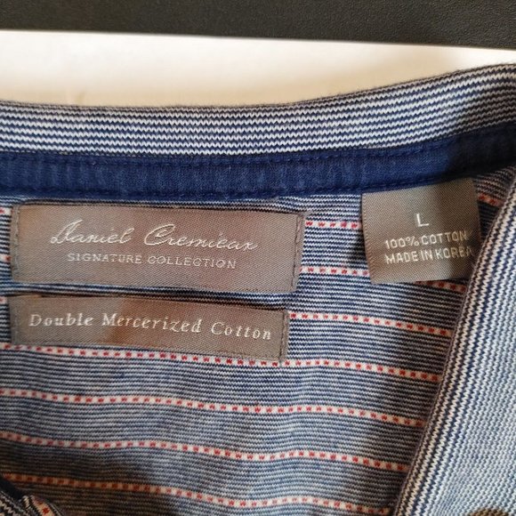 Daniel Cresmieux Signature Collection Double Mercerized Blue Cotton Polo - Picture 4 of 4